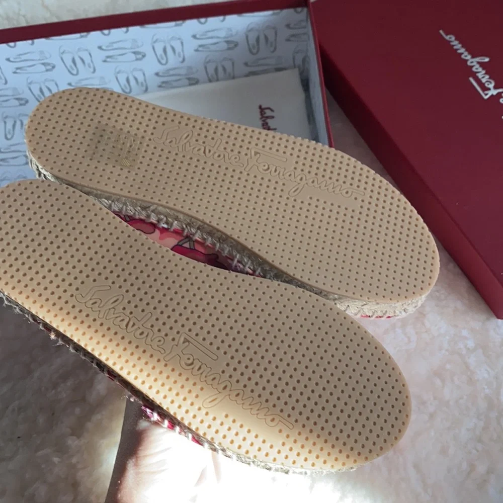 Salvatore Ferragamo Kids Pink Camouflage Espadrille Flats